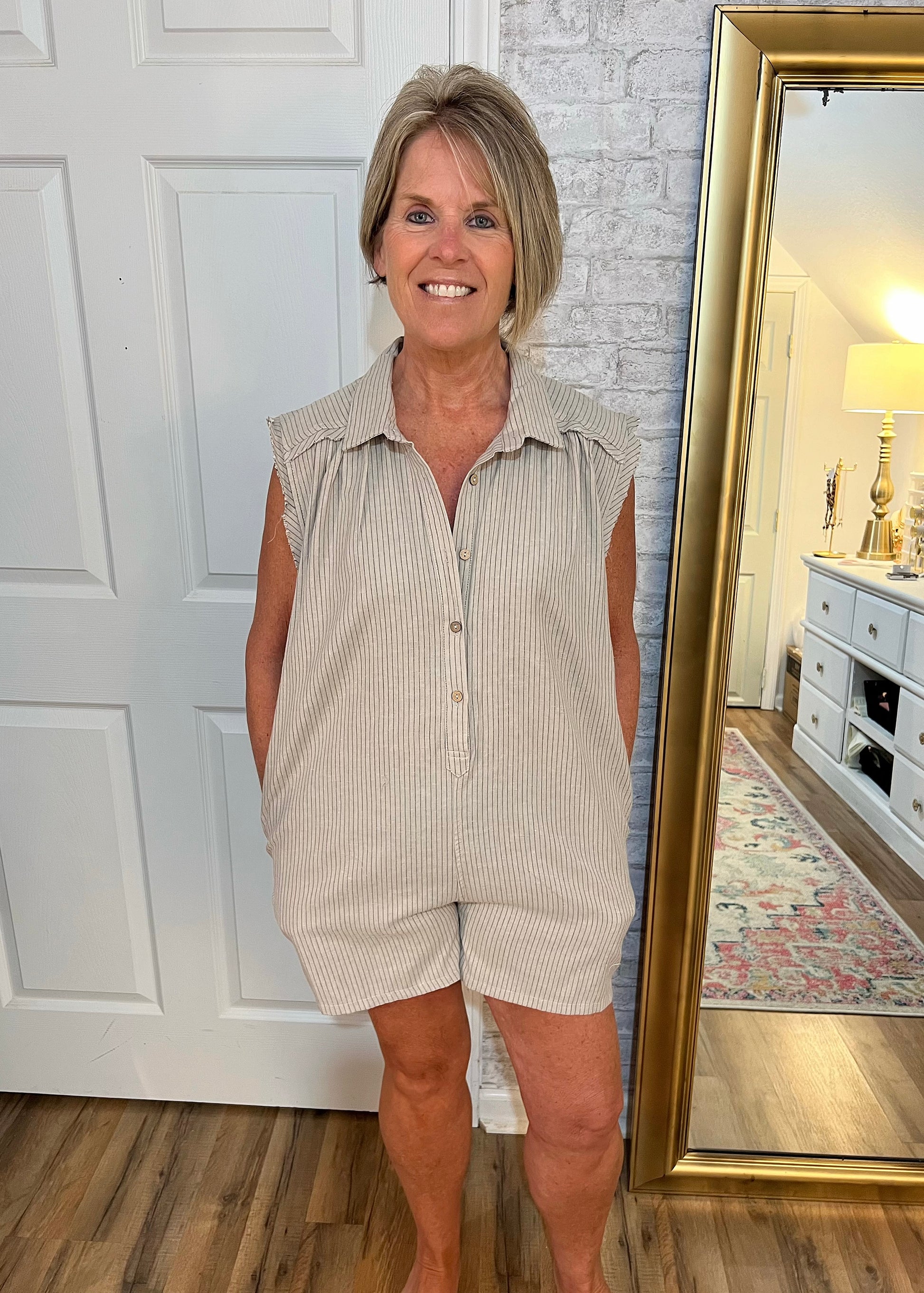 Sand Striped Romper
