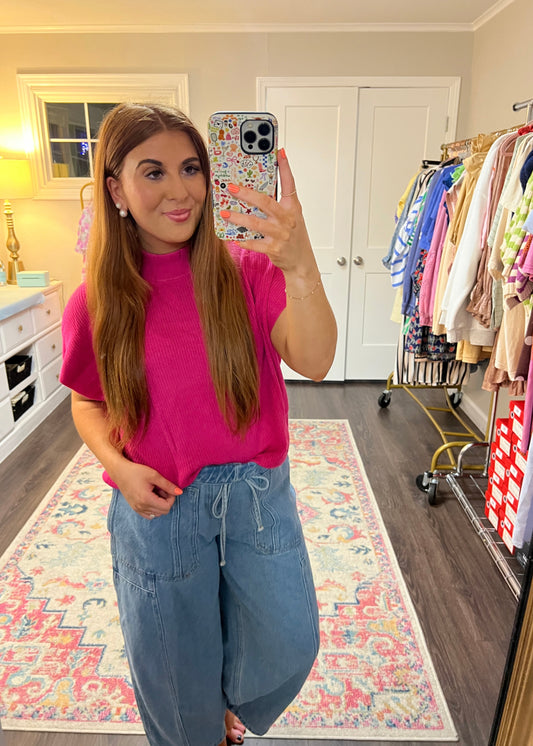 Pop Of Pink Sweater Top