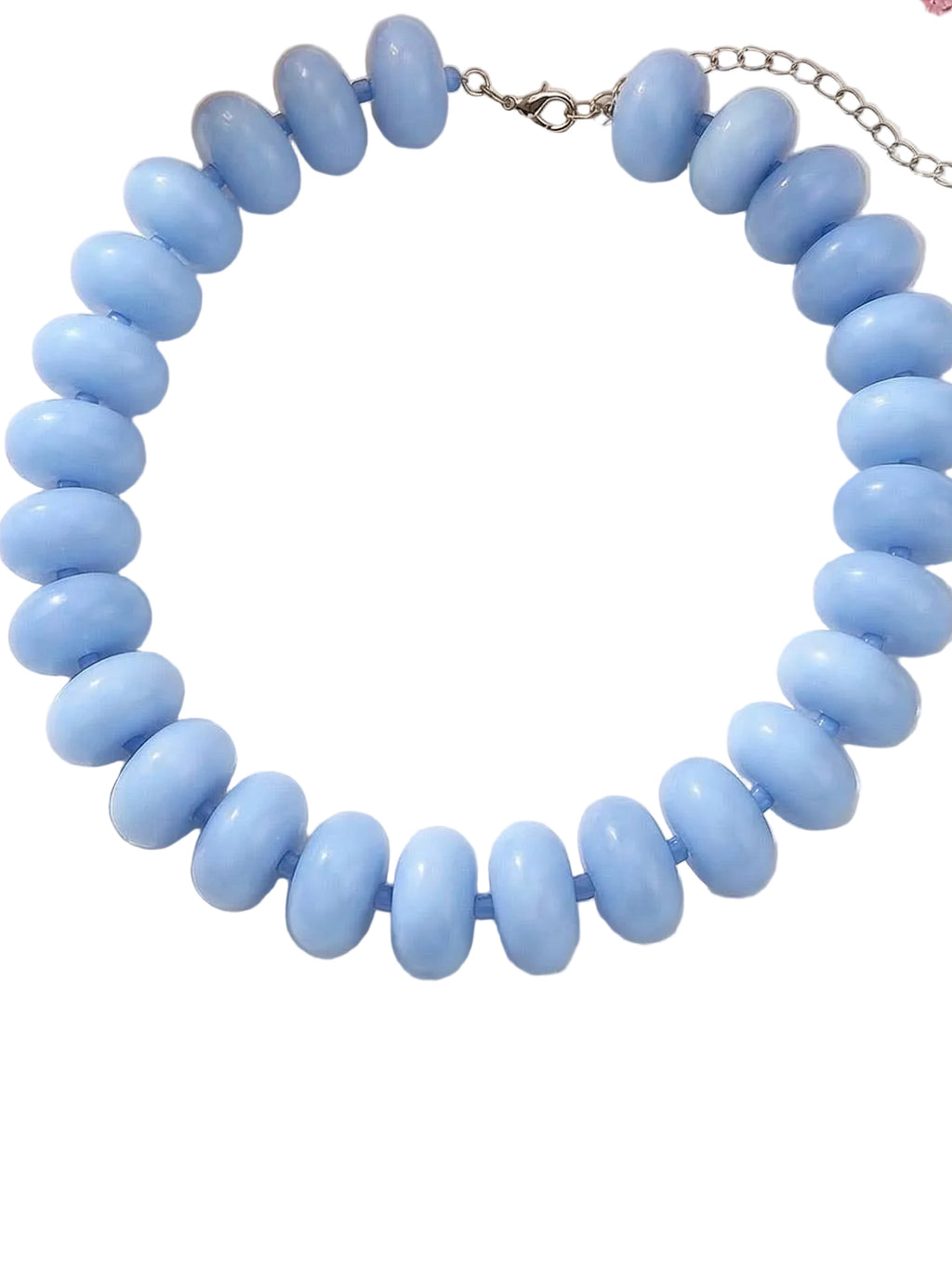 Beaded Chunky Disc Necklace