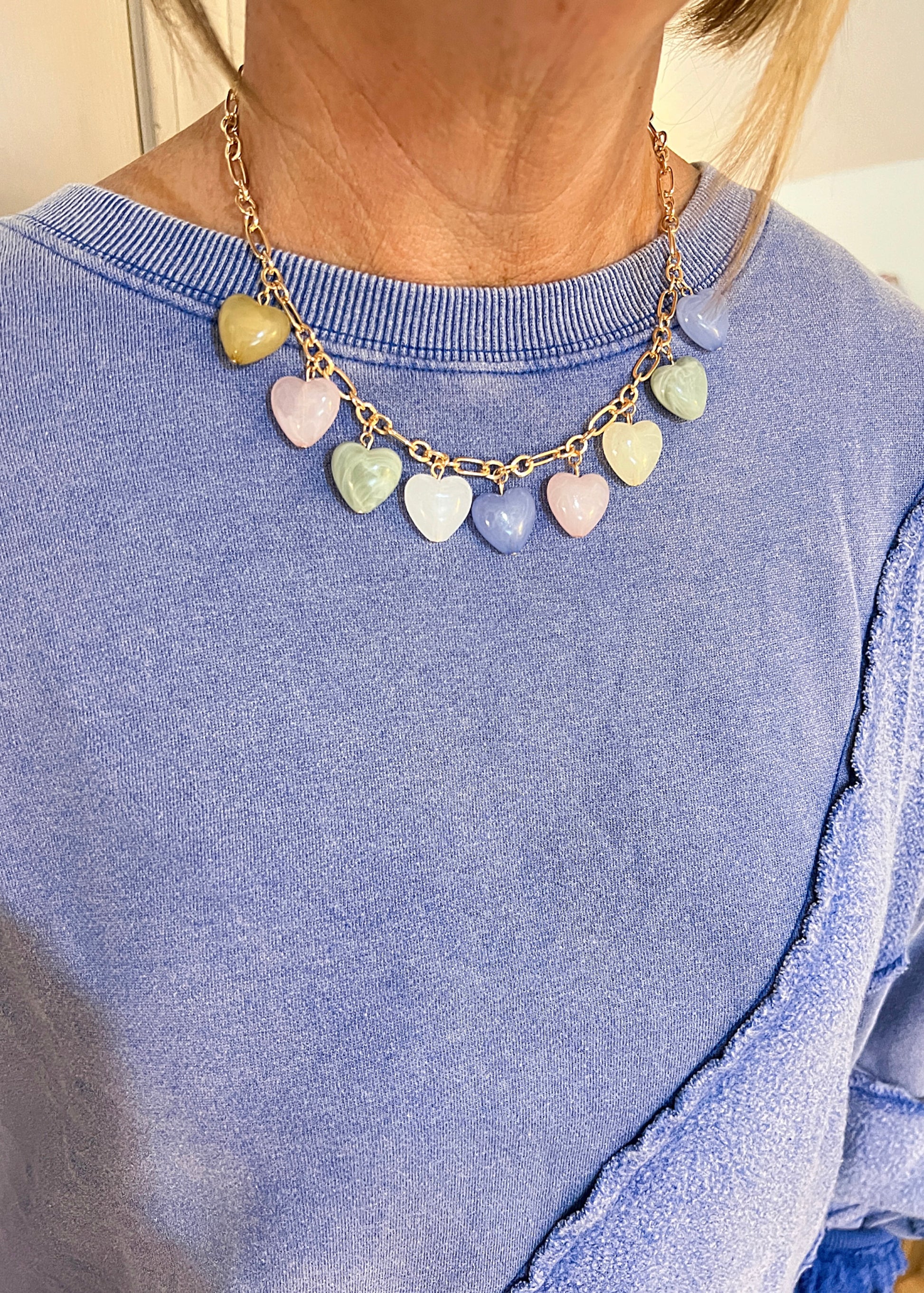 Acrylic Heart Charm Necklace