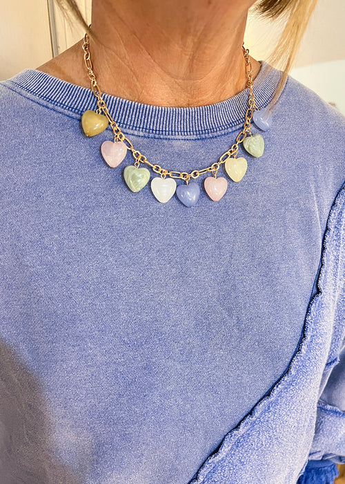 Acrylic Heart Charm Necklace