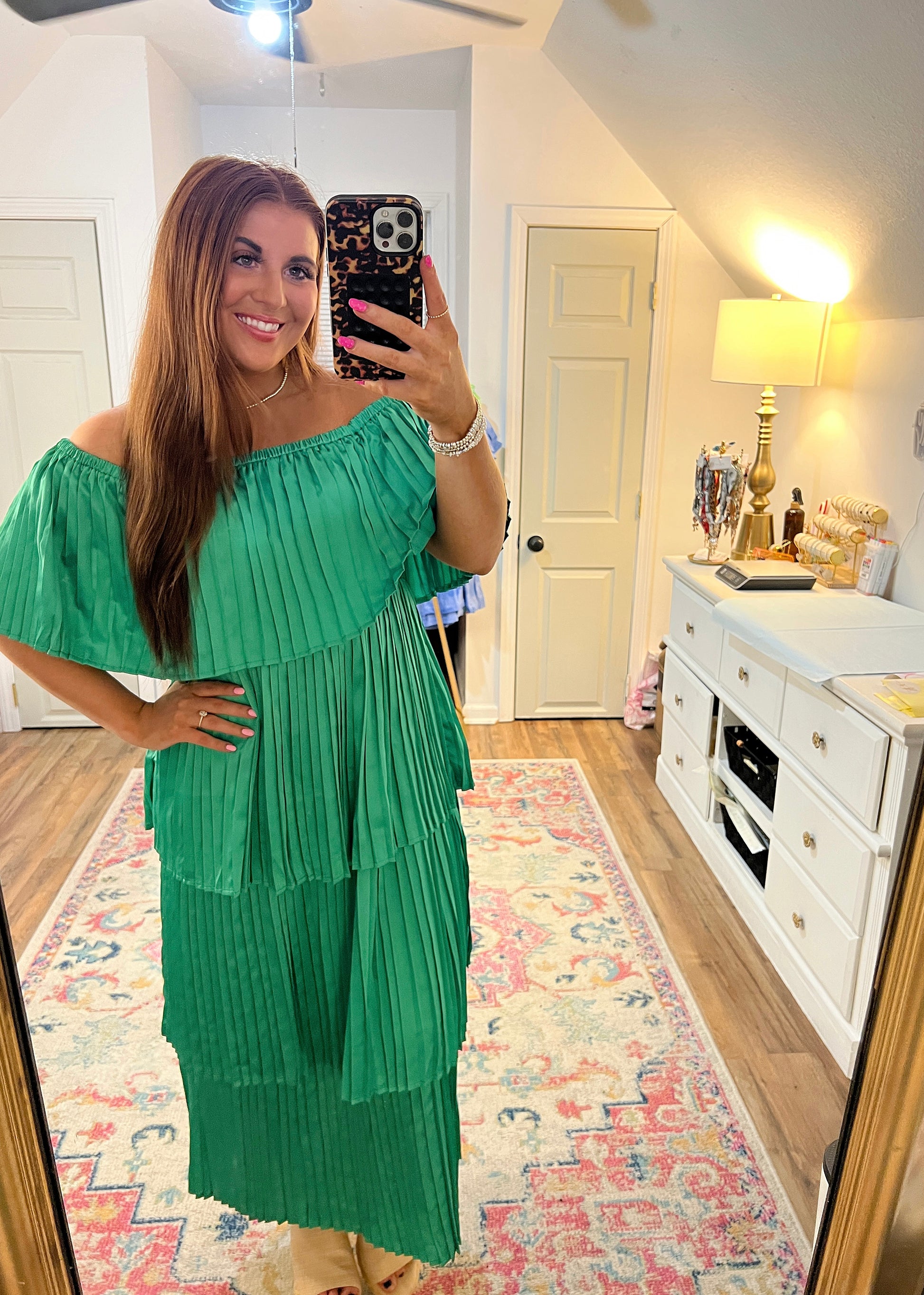 The Kelly Green Tiered Dress