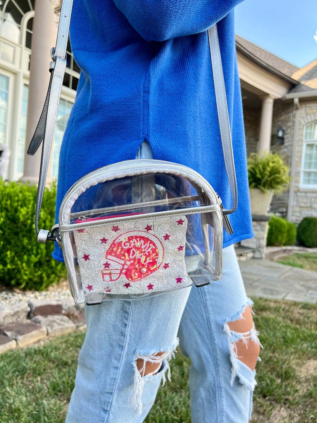 Game Day Sequin Beaded Coin Pouch