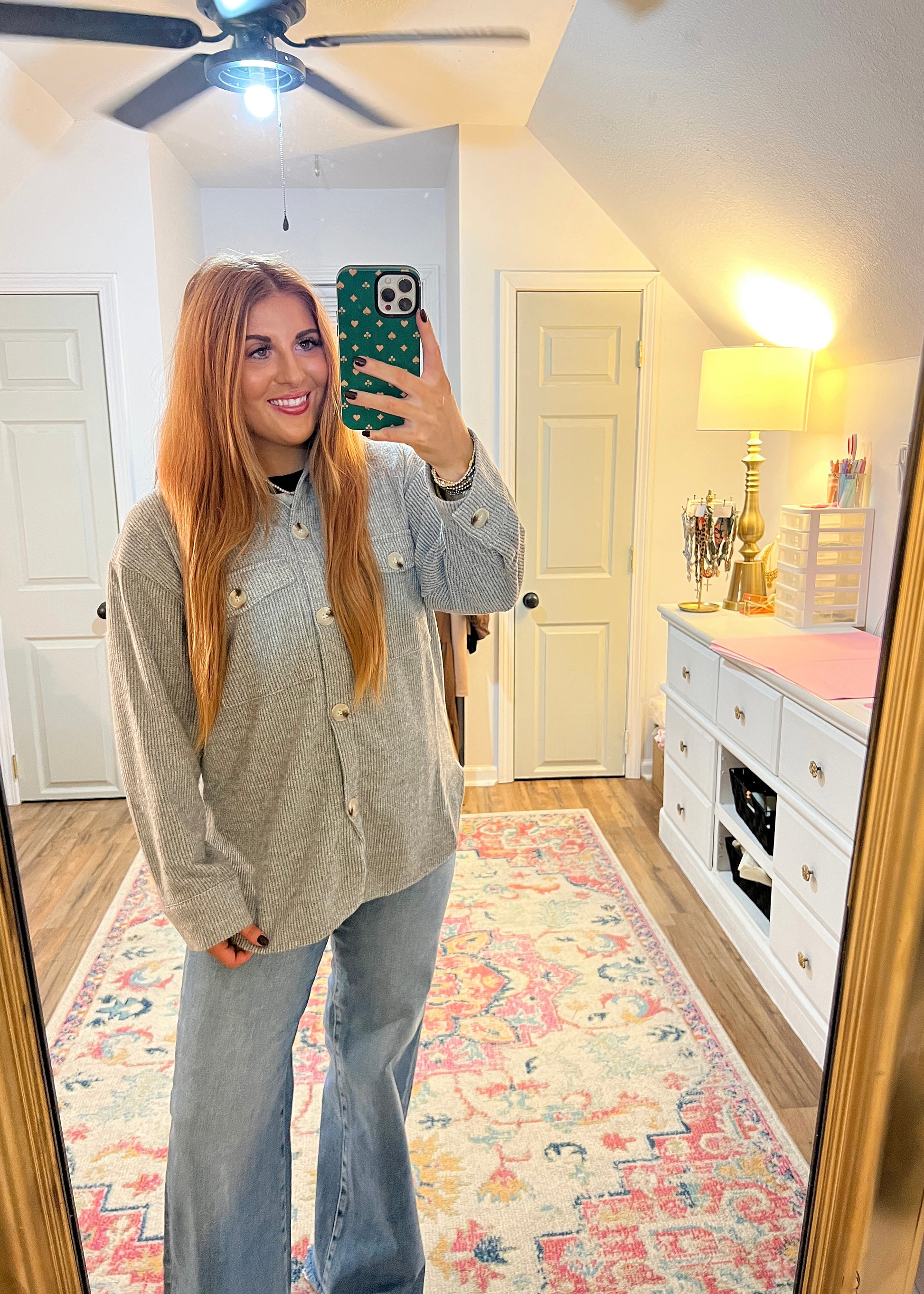 Oversized Waffle Shacket