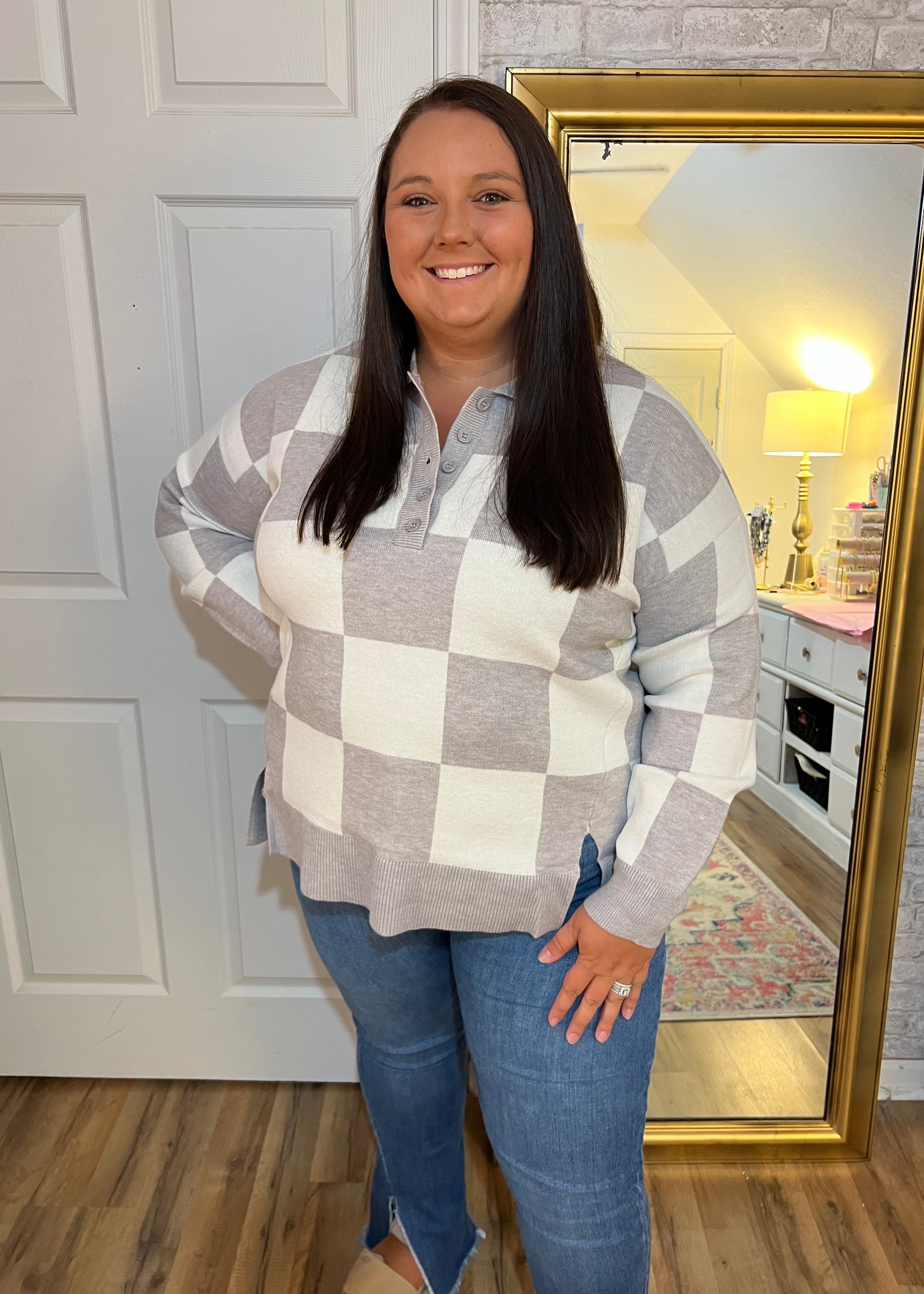 Chilled Check Sweater