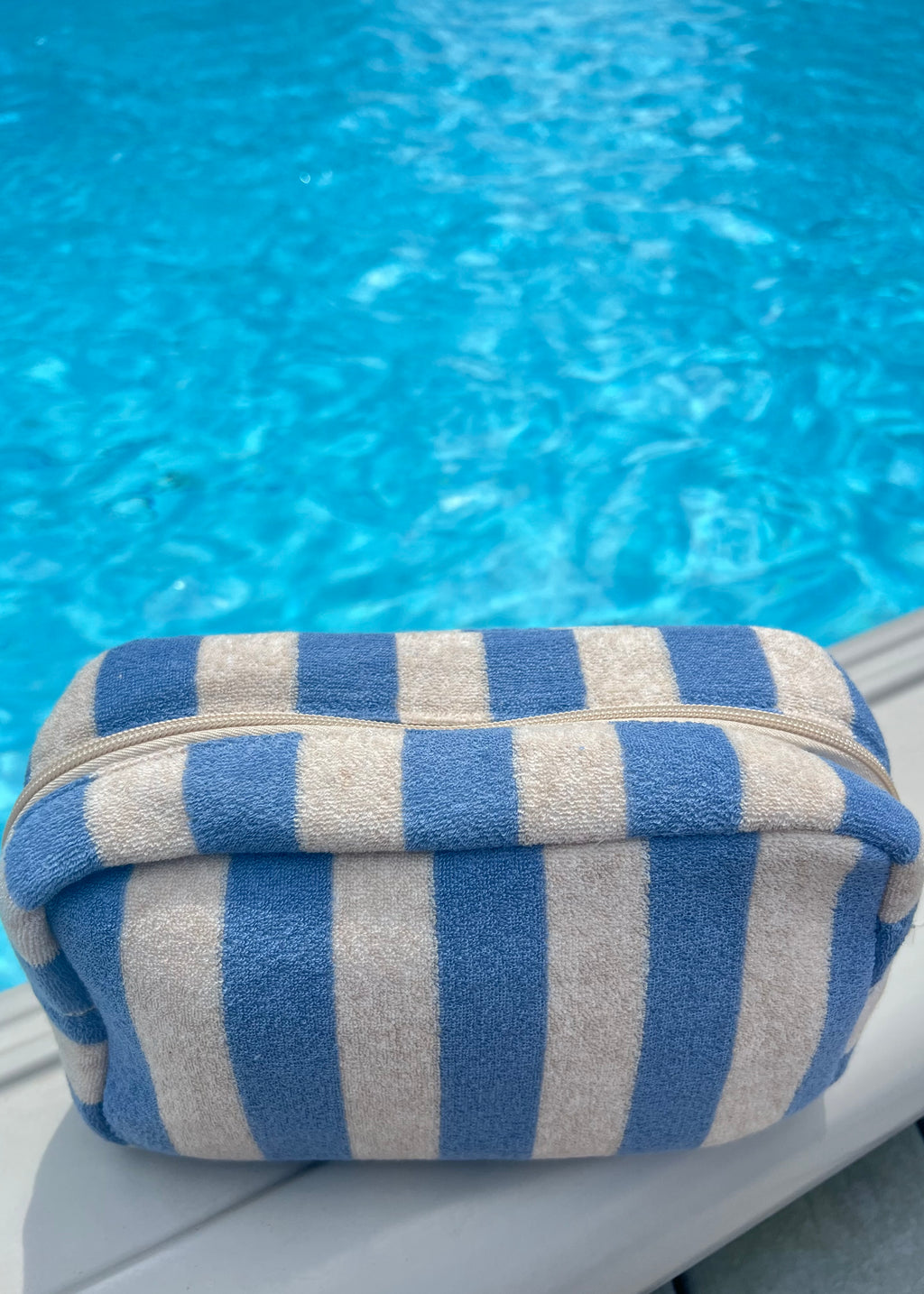 Terry Fabric Striped Multi-Purpose Pouch
