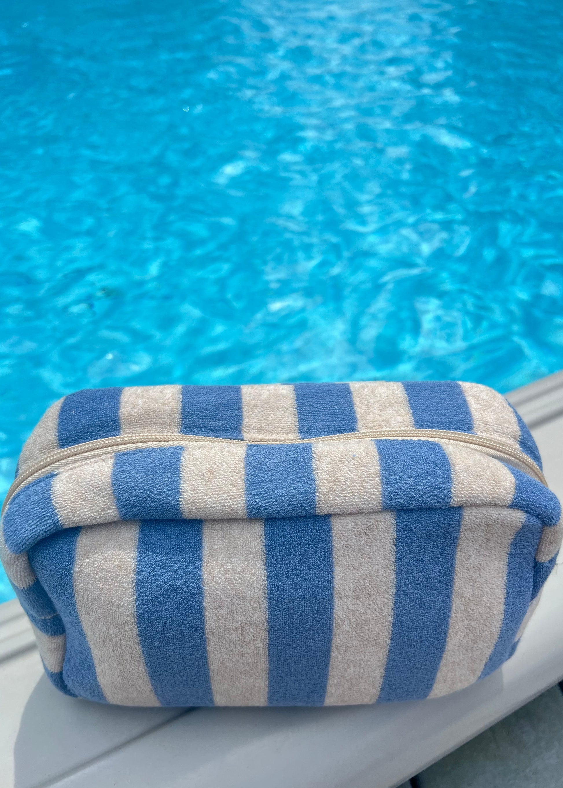 Terry Fabric Striped Multi-Purpose Pouch