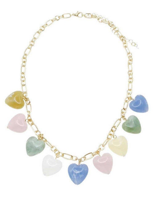 Acrylic Heart Charm Necklace