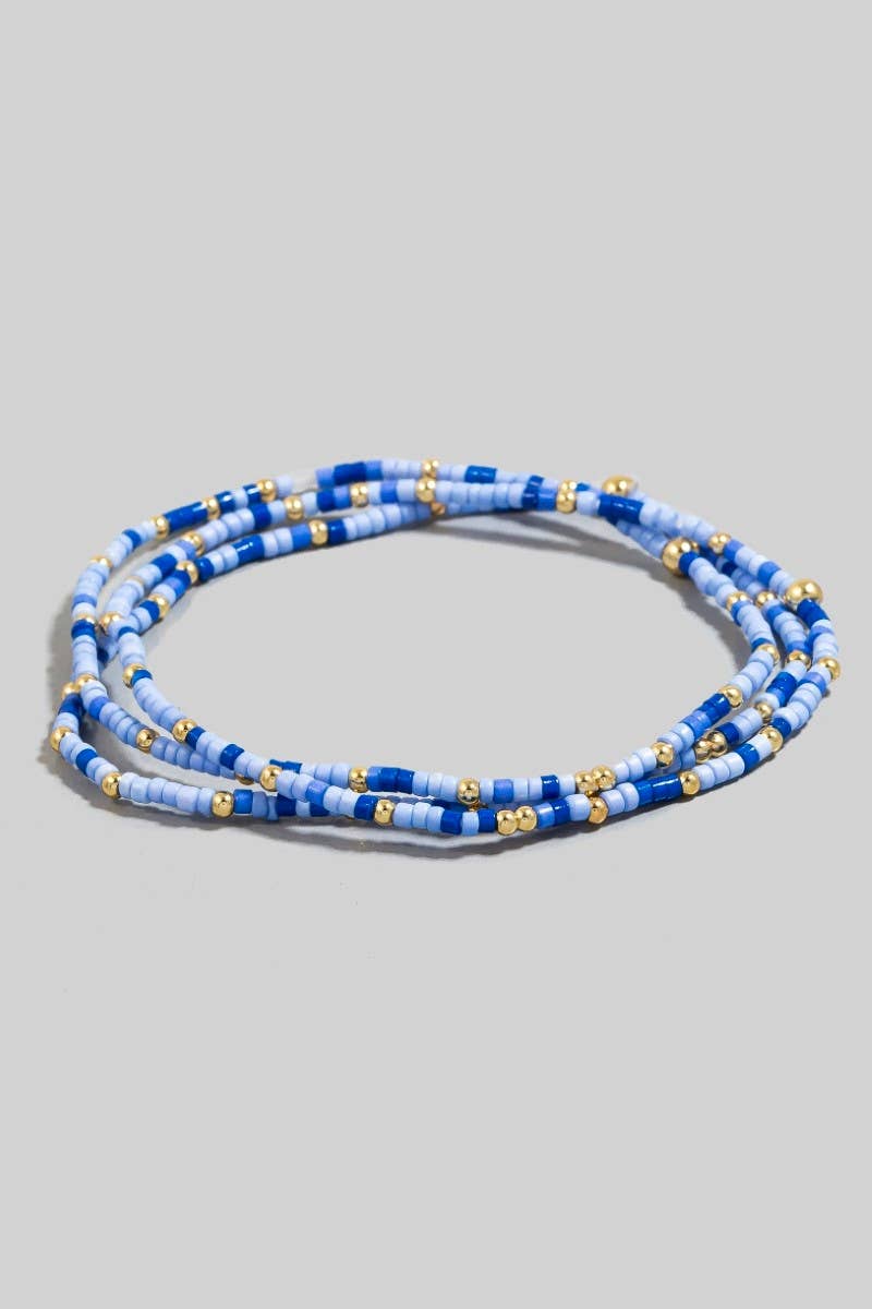 Blue Beaded Bracelet Set