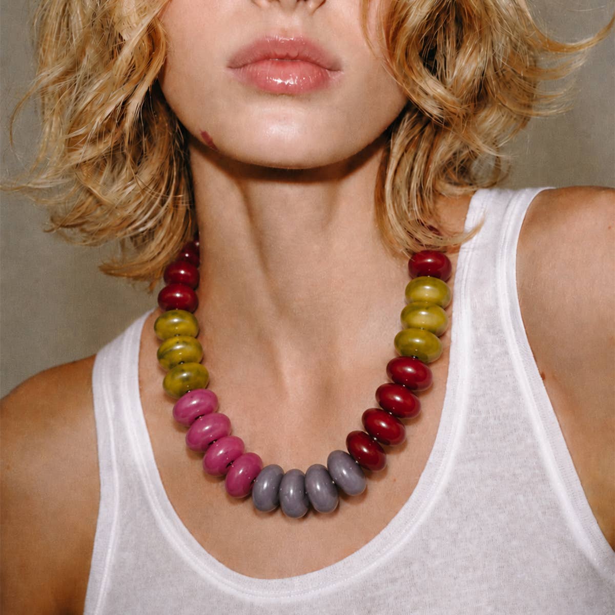Color Block Beaded Necklaces