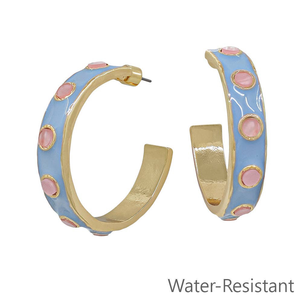Light Blue & Blush Pink Hoops