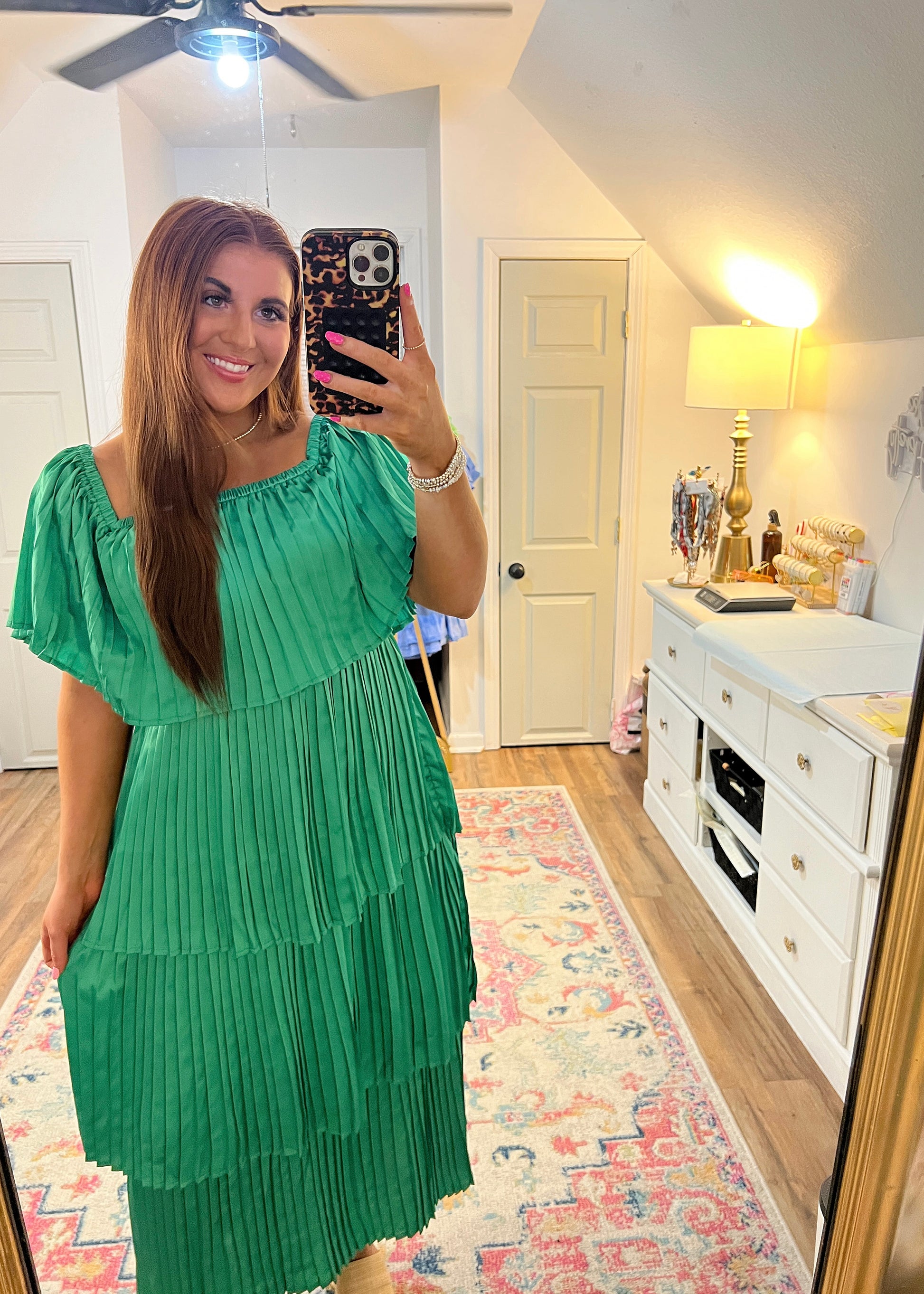 The Kelly Green Tiered Dress