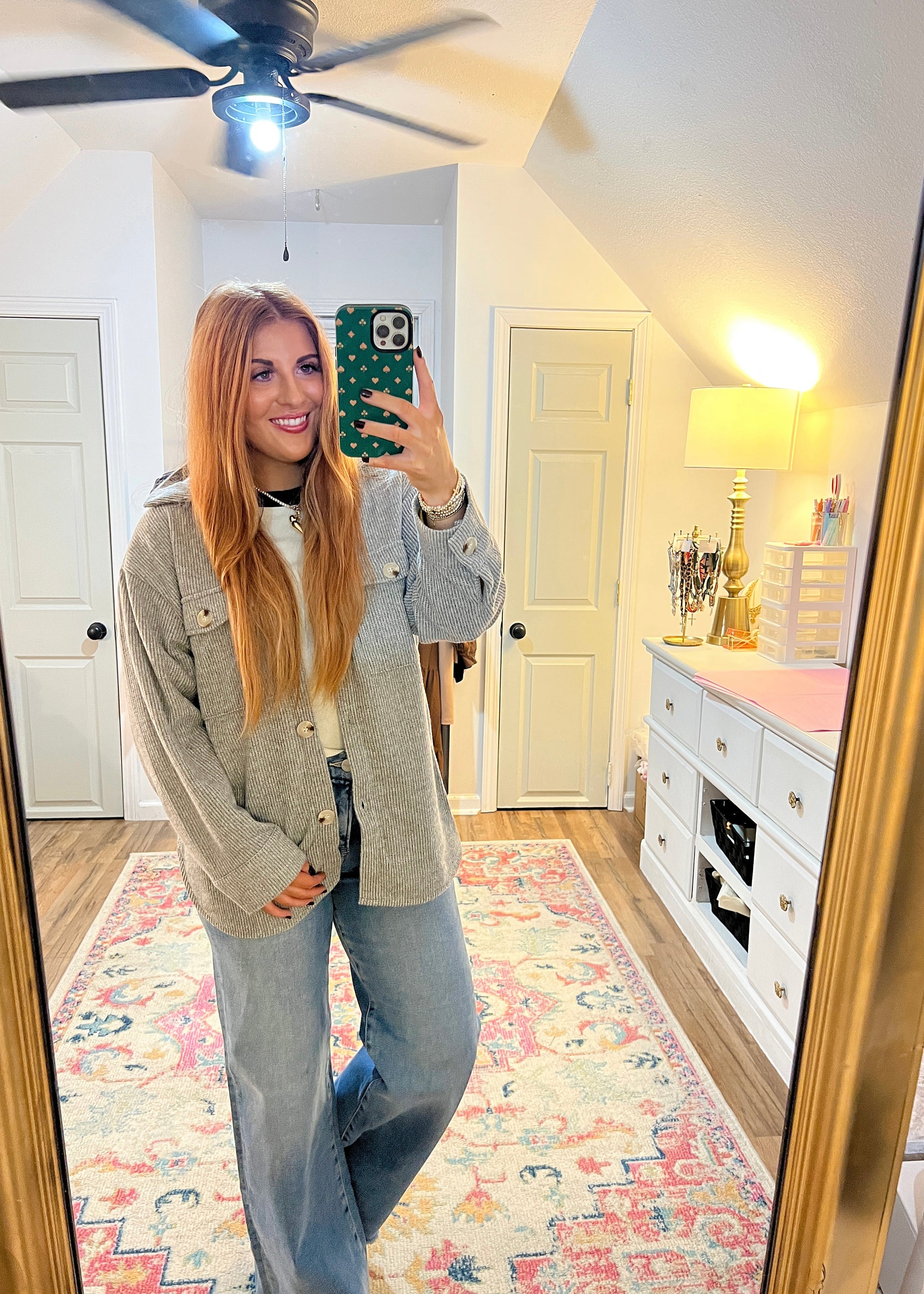 Oversized Waffle Shacket