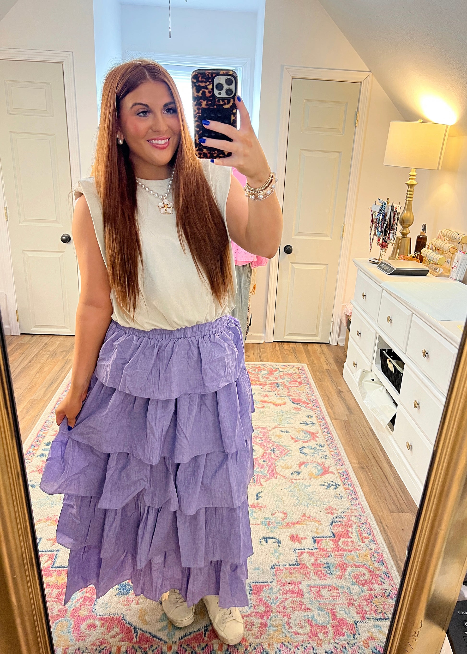 Lavender Maxi Tiered Skirt