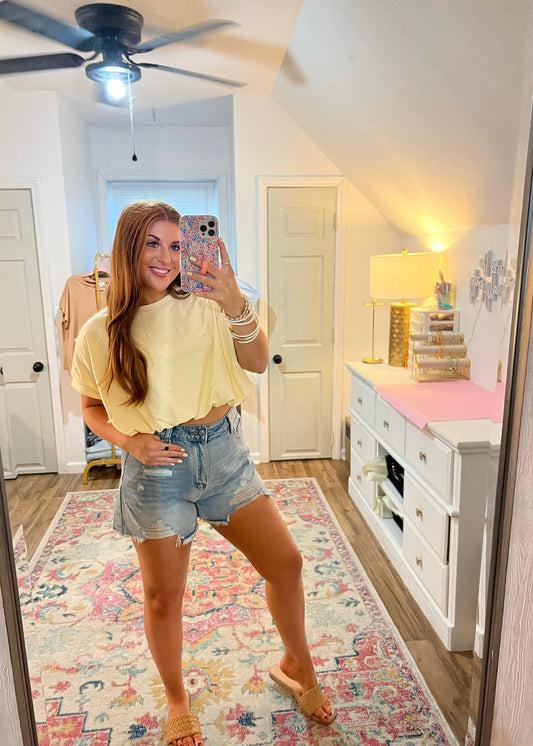 Butter Yellow Pearl Top