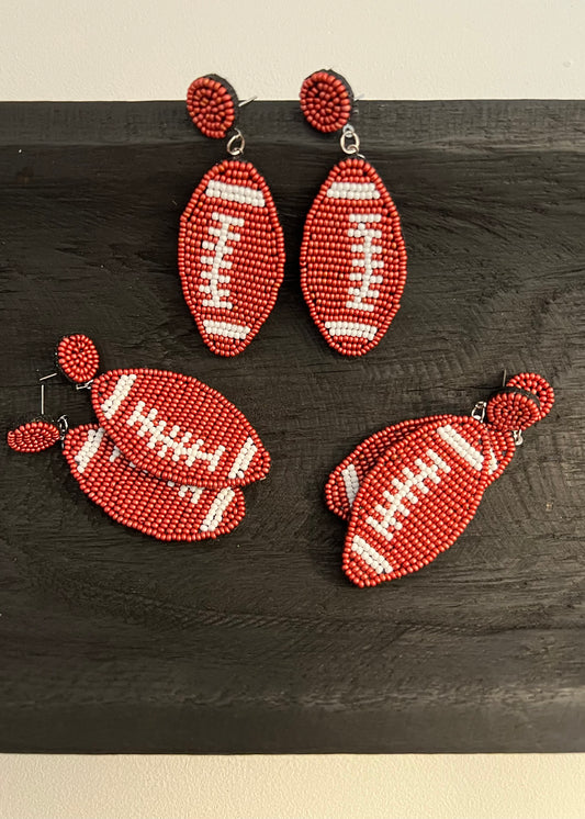 Beaded Football Earrings