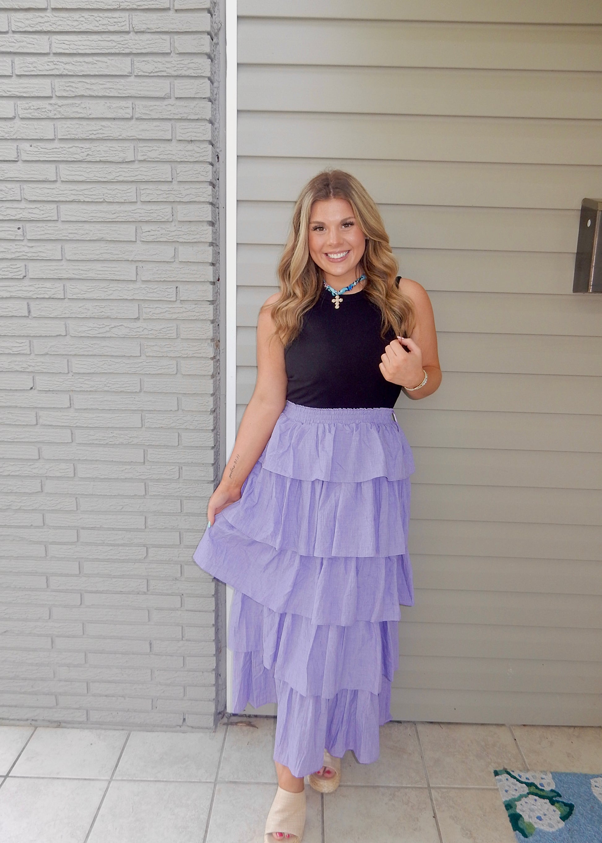 Lavender Maxi Tiered Skirt