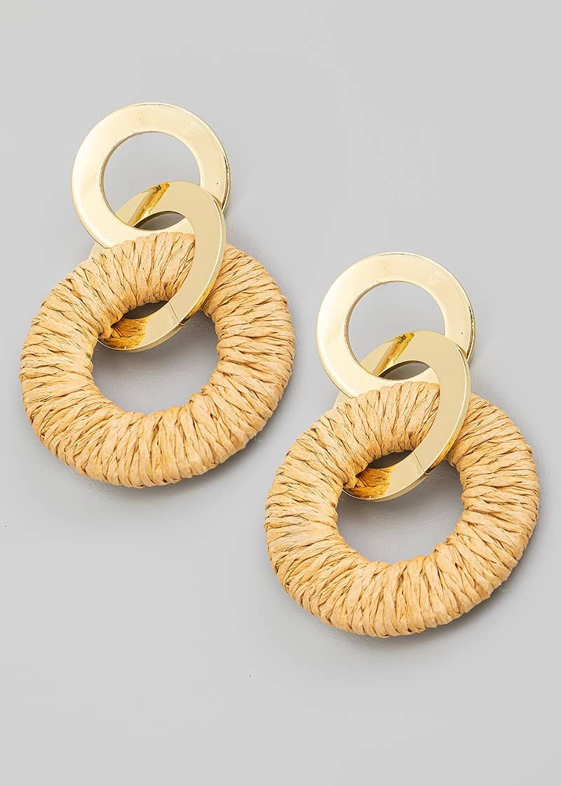 Braided Circle Drop Earrings