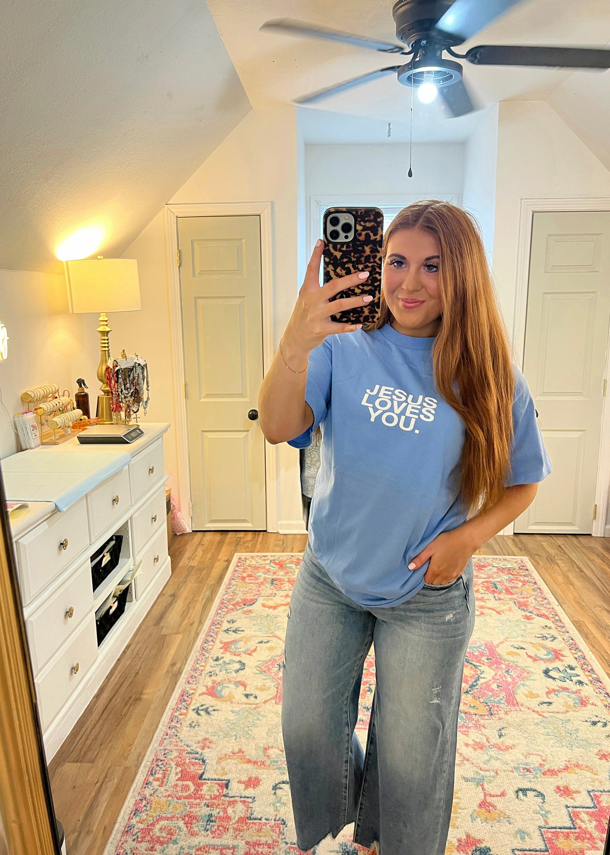 Blue Jesus Loves You Tee