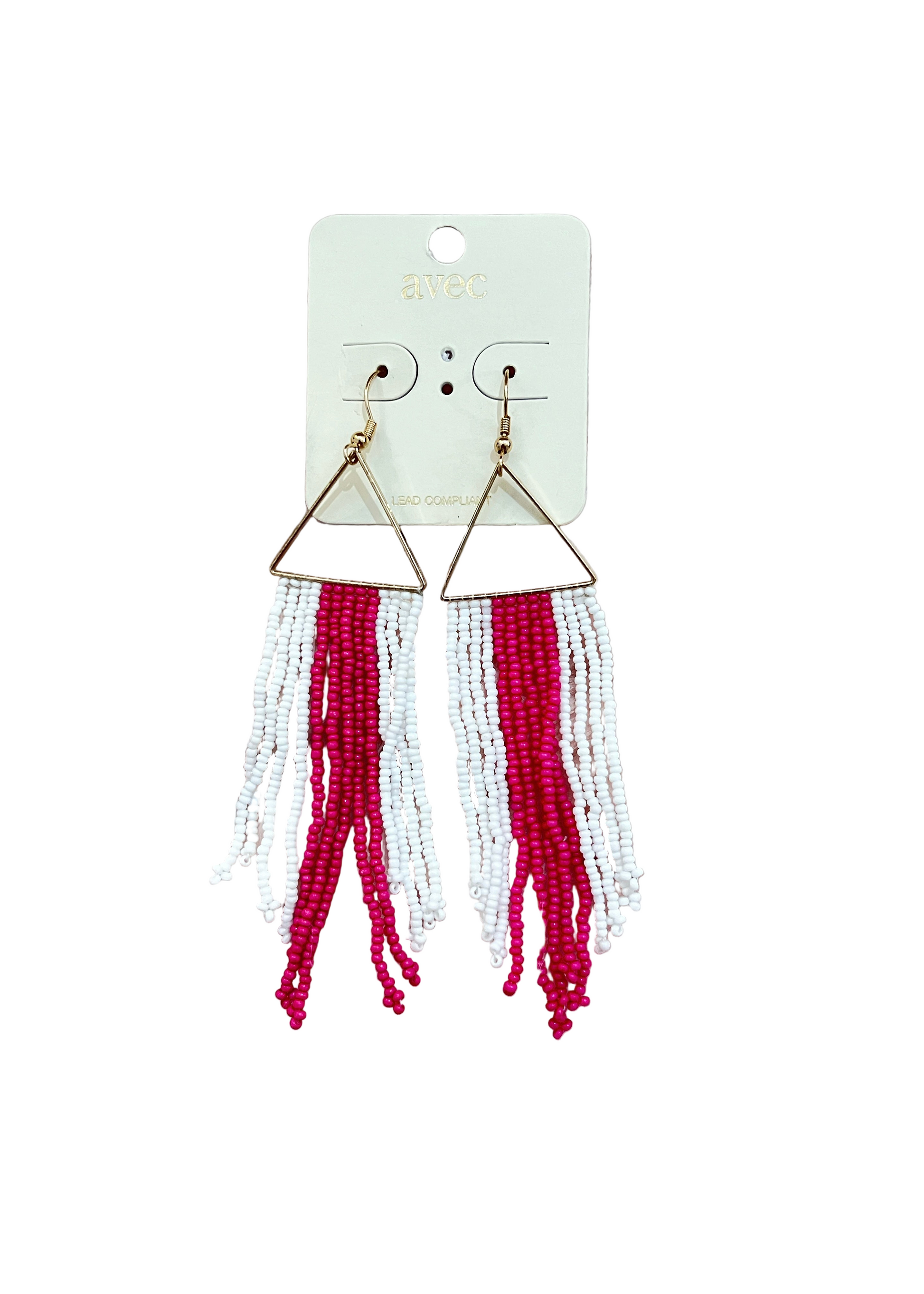Striped Bead Fringe Earrings