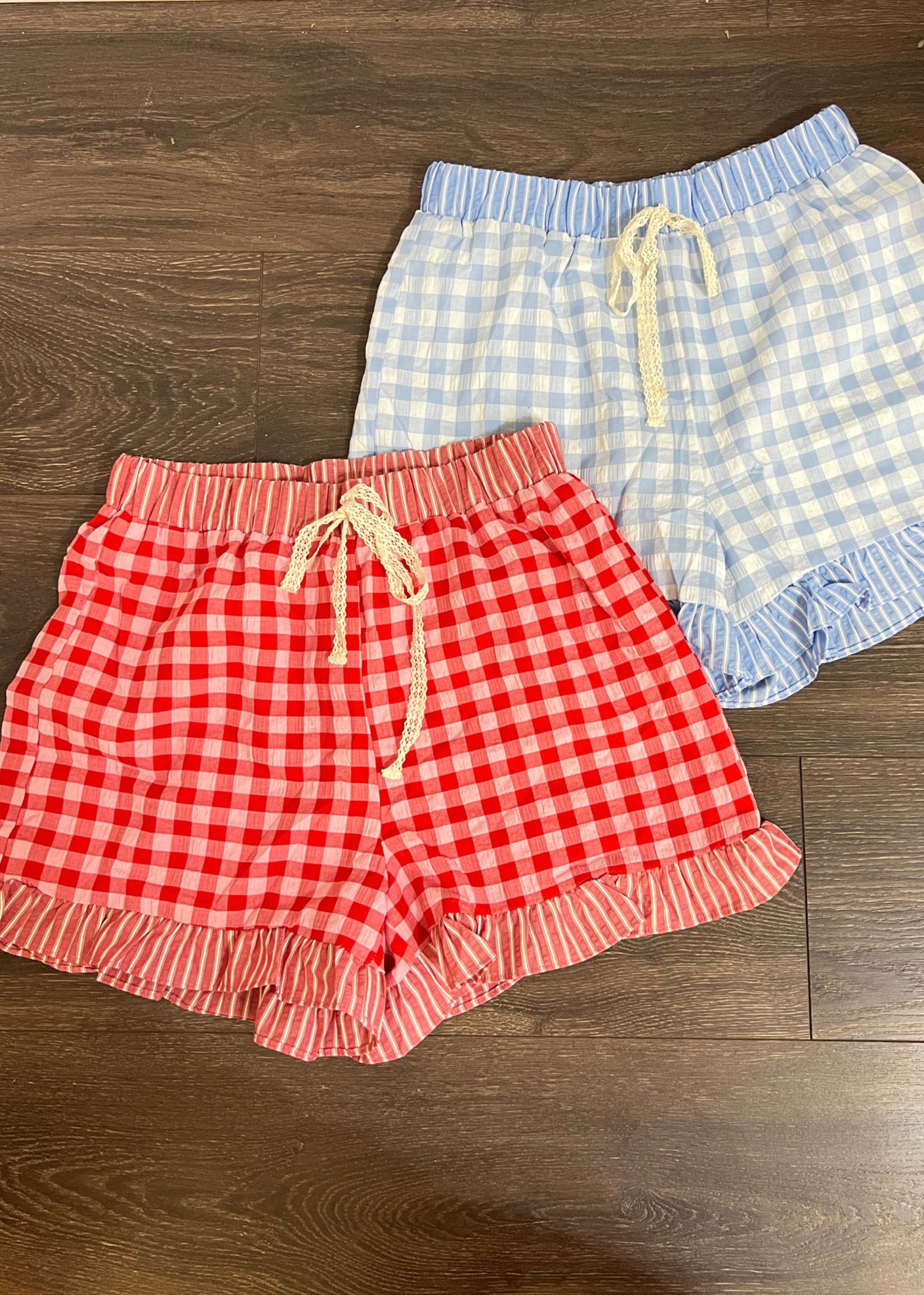 Gingham Ruffle Shorts