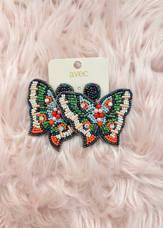 Beaded Butterfly Earrings