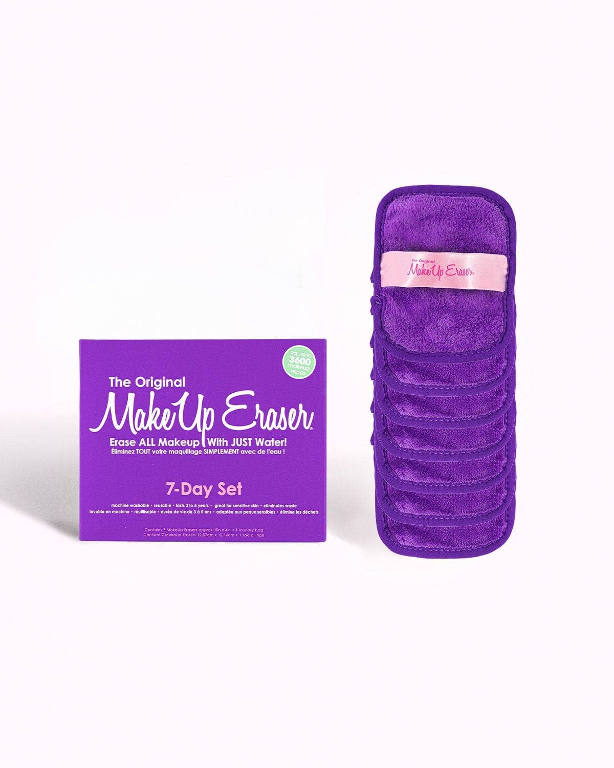 purple 7-day makeup eraser set reusable makeup remover cloths