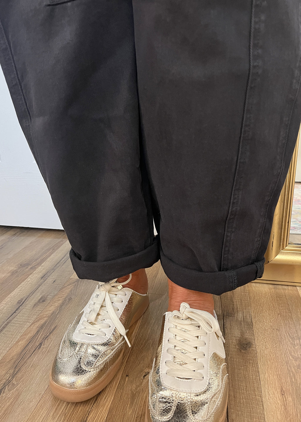 Up close of jean cuff