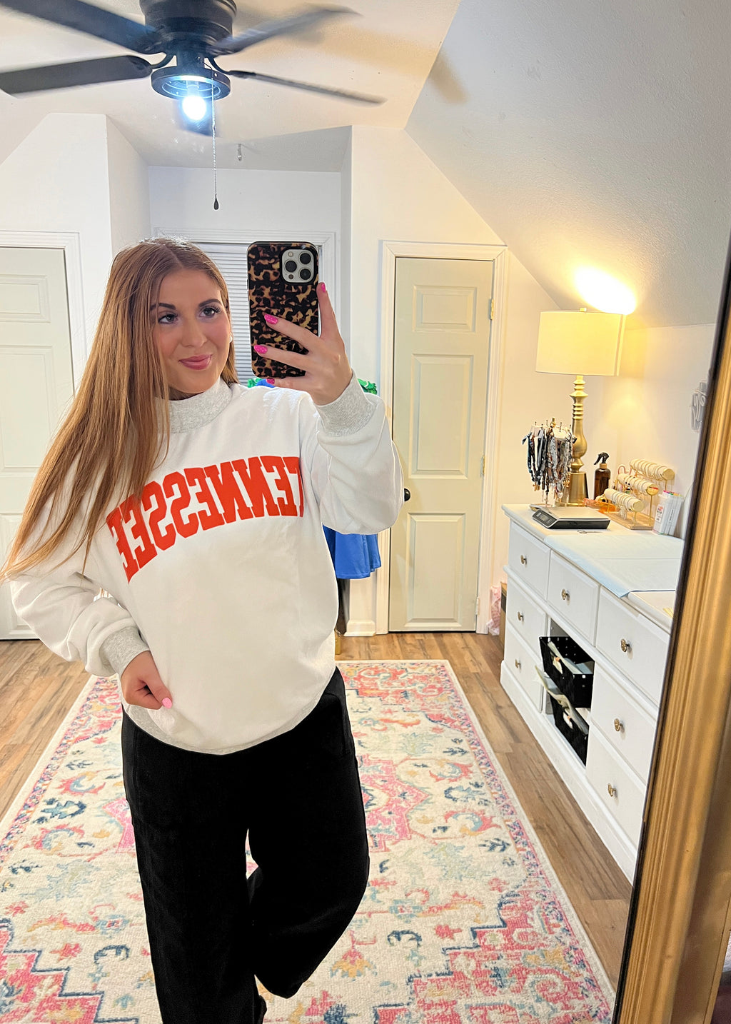 grey reversible Tennessee mock neck