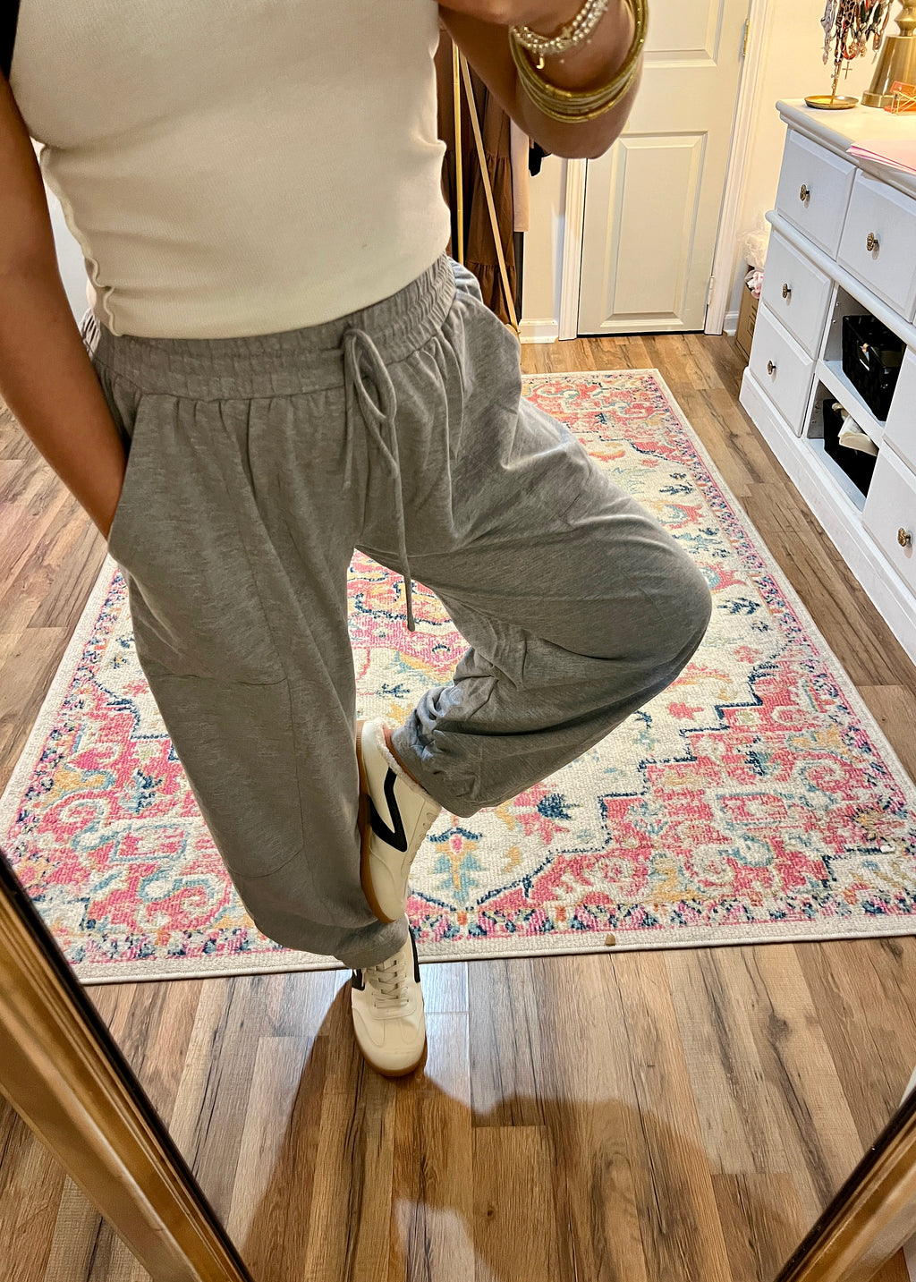 soft grey sweatpants affordable boutique clothing