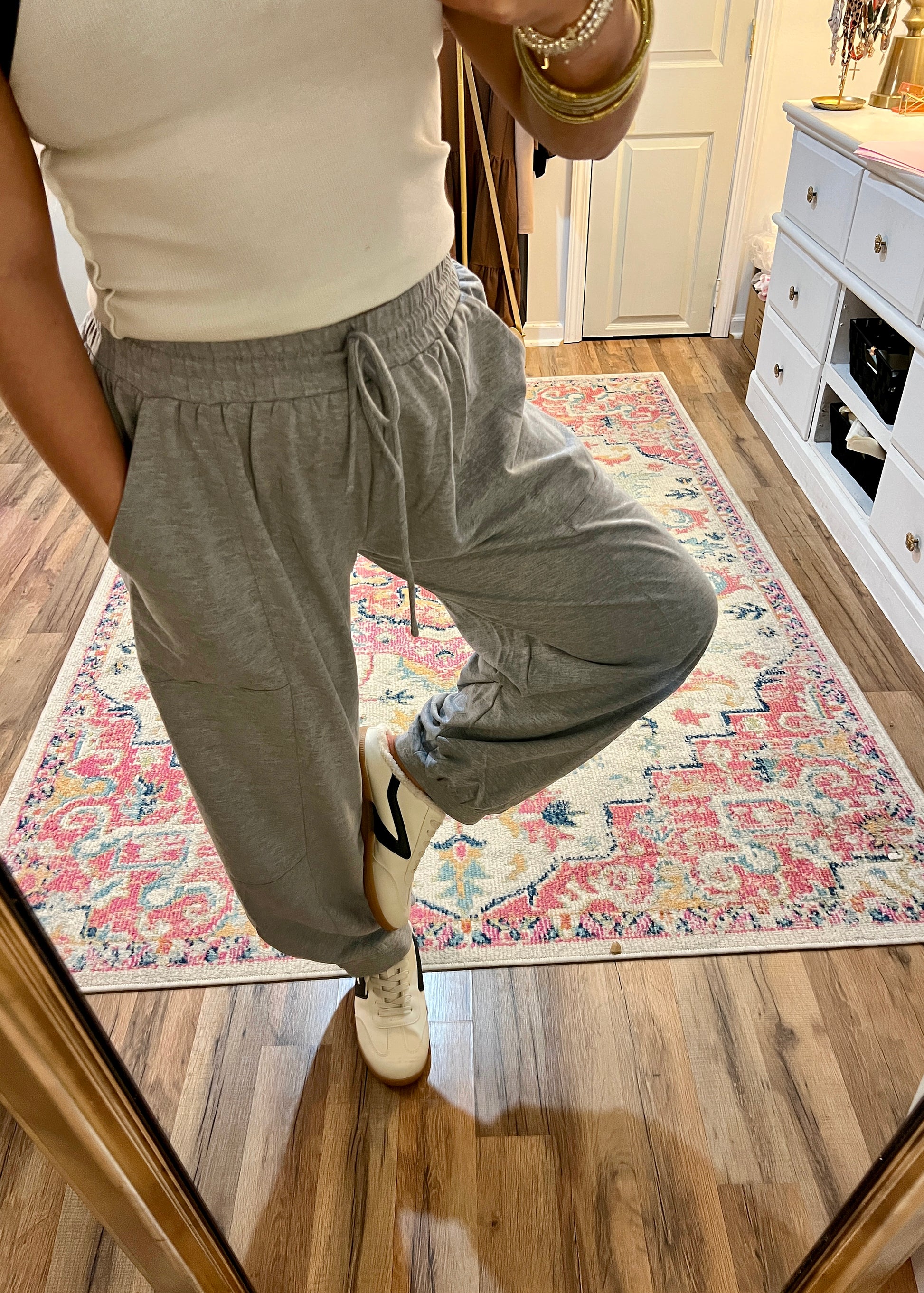 soft grey sweatpants affordable boutique clothing