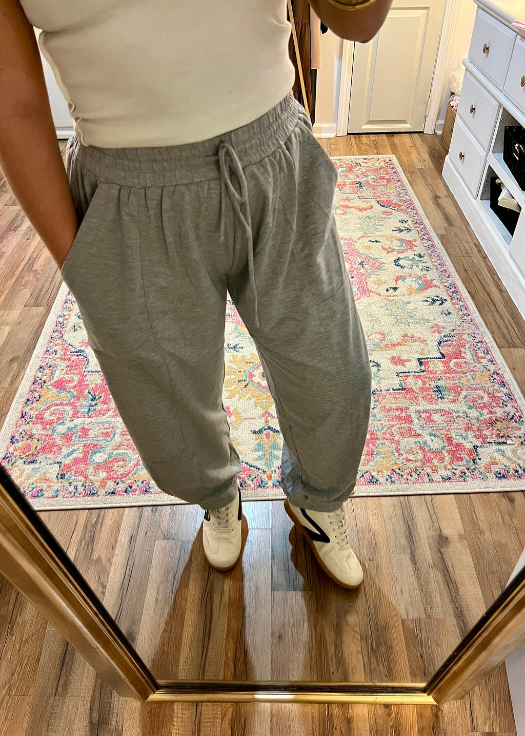 soft grey sweatpants affordable boutique clothing