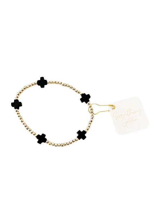 black cross beaded bracelet women’s boutique jewelry