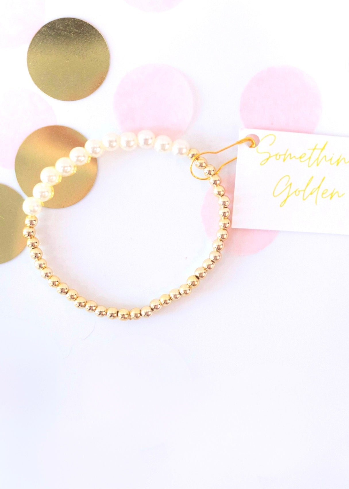 gold and pearl beaded bracelet 