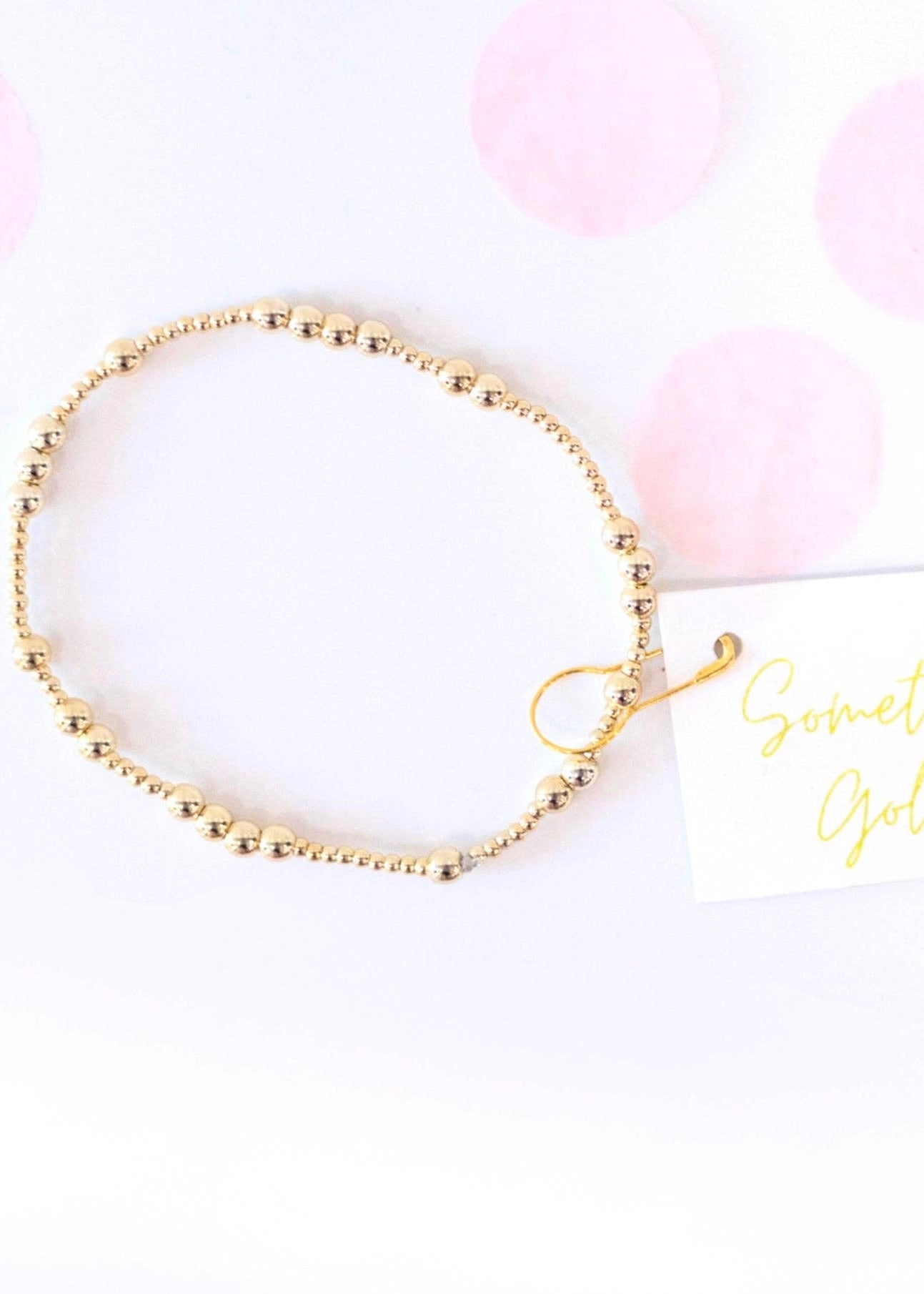 gold bead bracelet stackable accessory