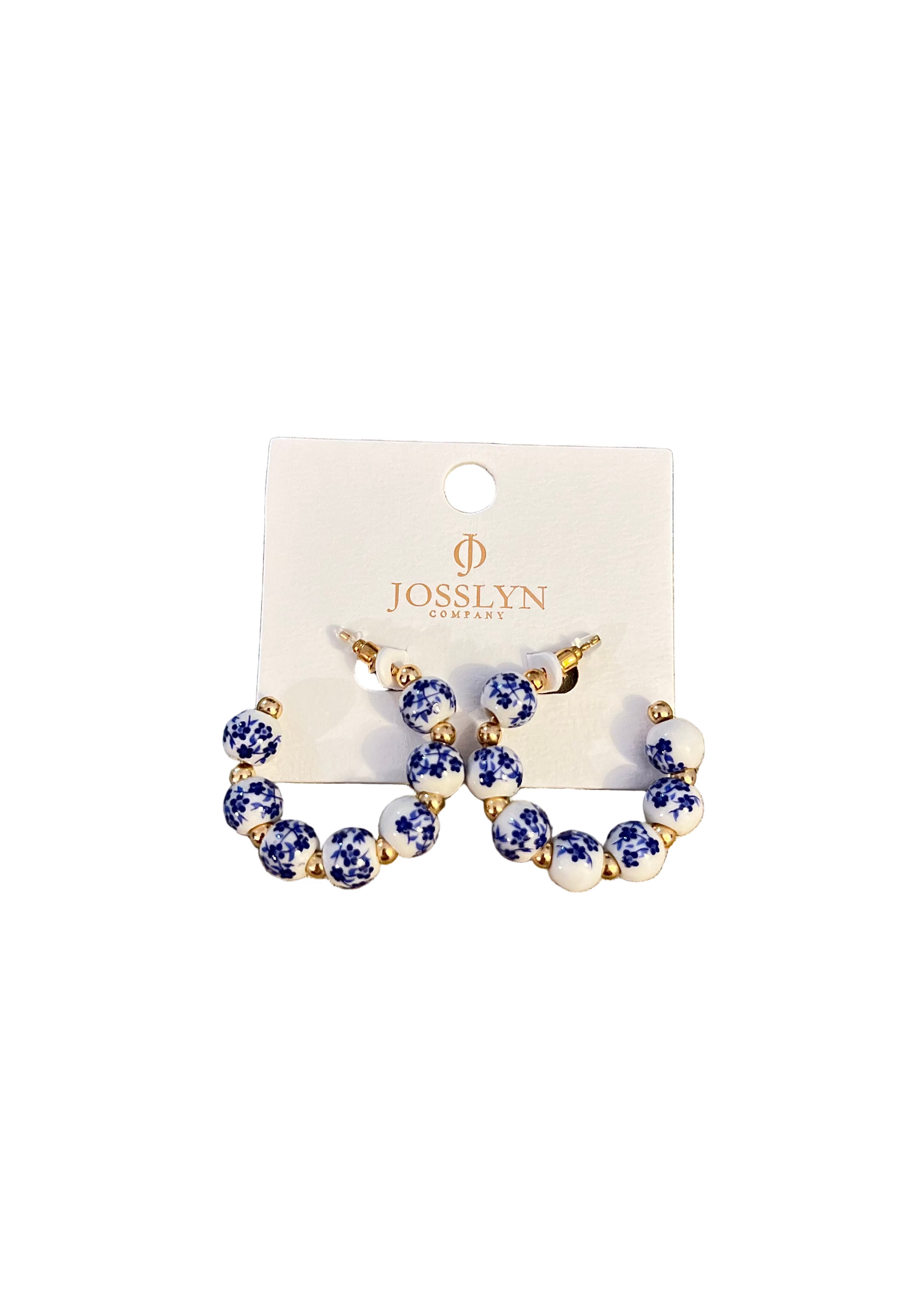 blue and white hoop earrings women’s boutique jewelry