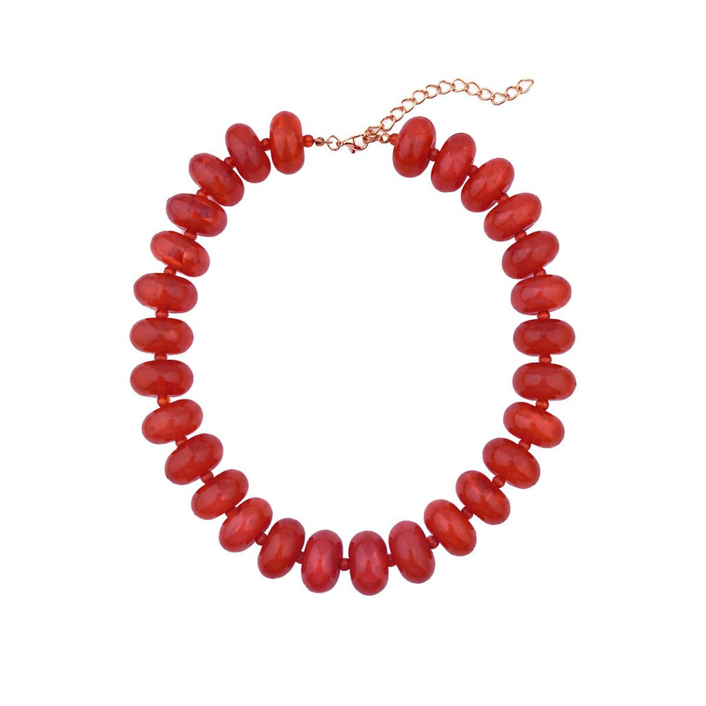 Beaded Chunky Disc Necklace