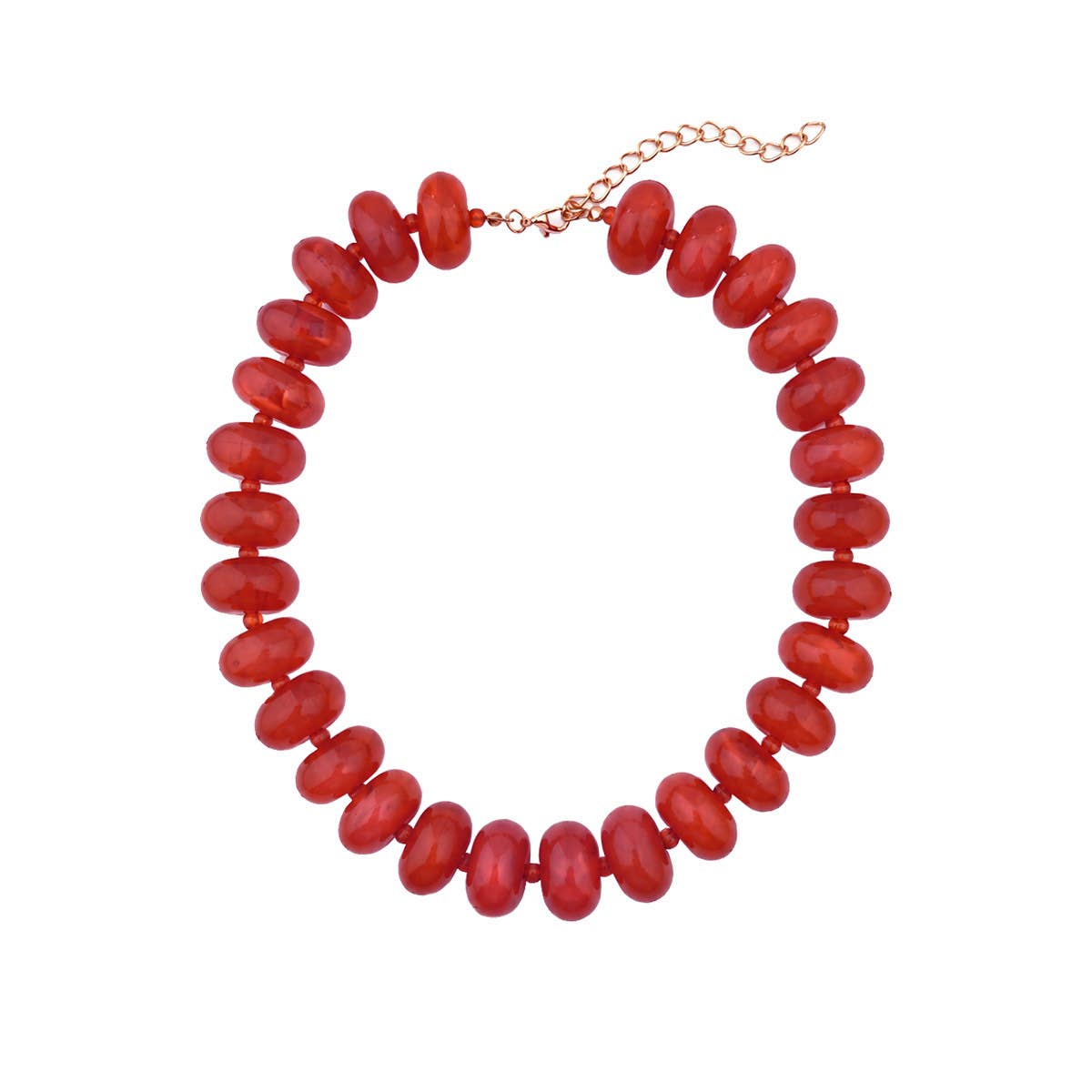Beaded Chunky Disc Necklace