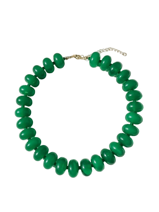 Beaded Chunky Disc Necklace