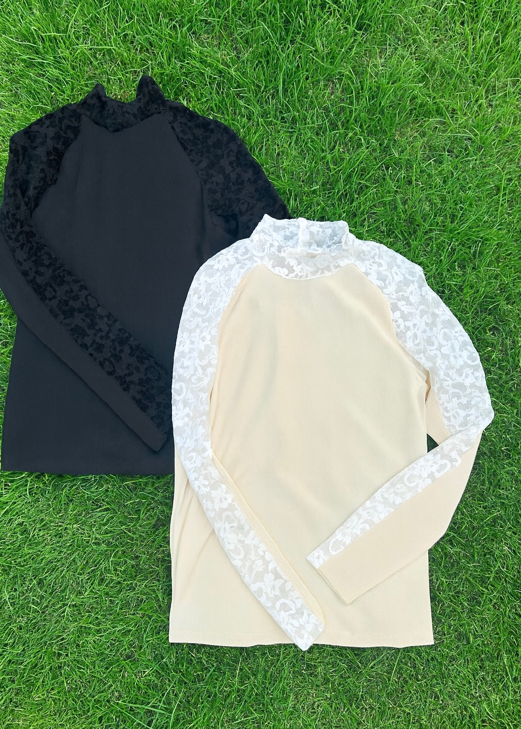 Boutique floral lace long sleeve blouse with delicate lace details