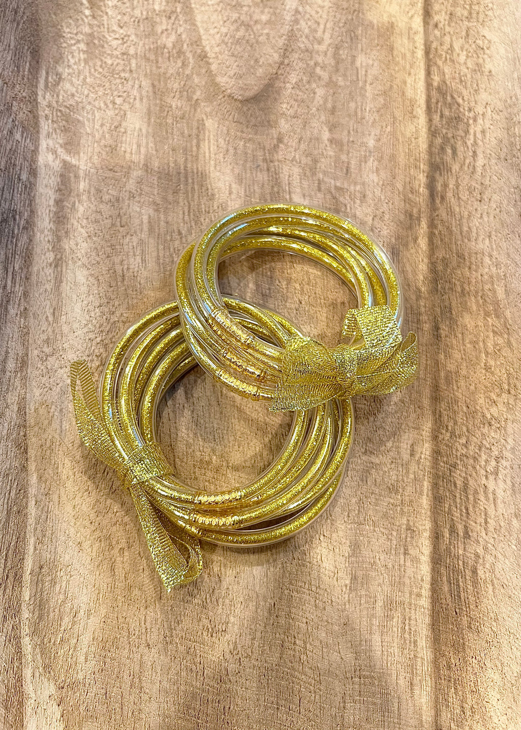 gold glitter bangles trendy accessory