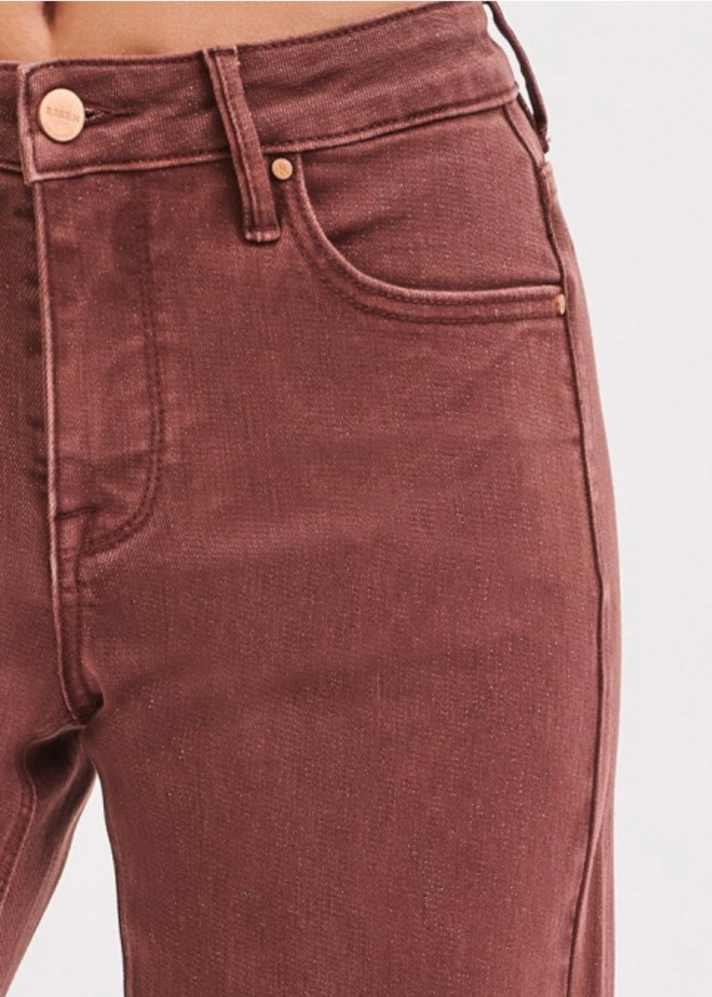 lurex detail brown jeans trendy boutique style