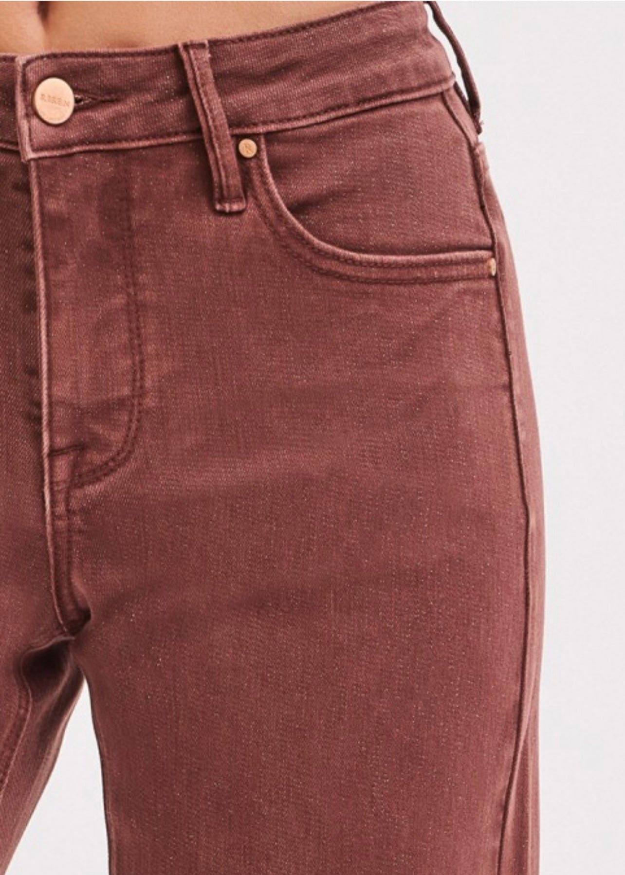 lurex detail brown jeans trendy boutique style