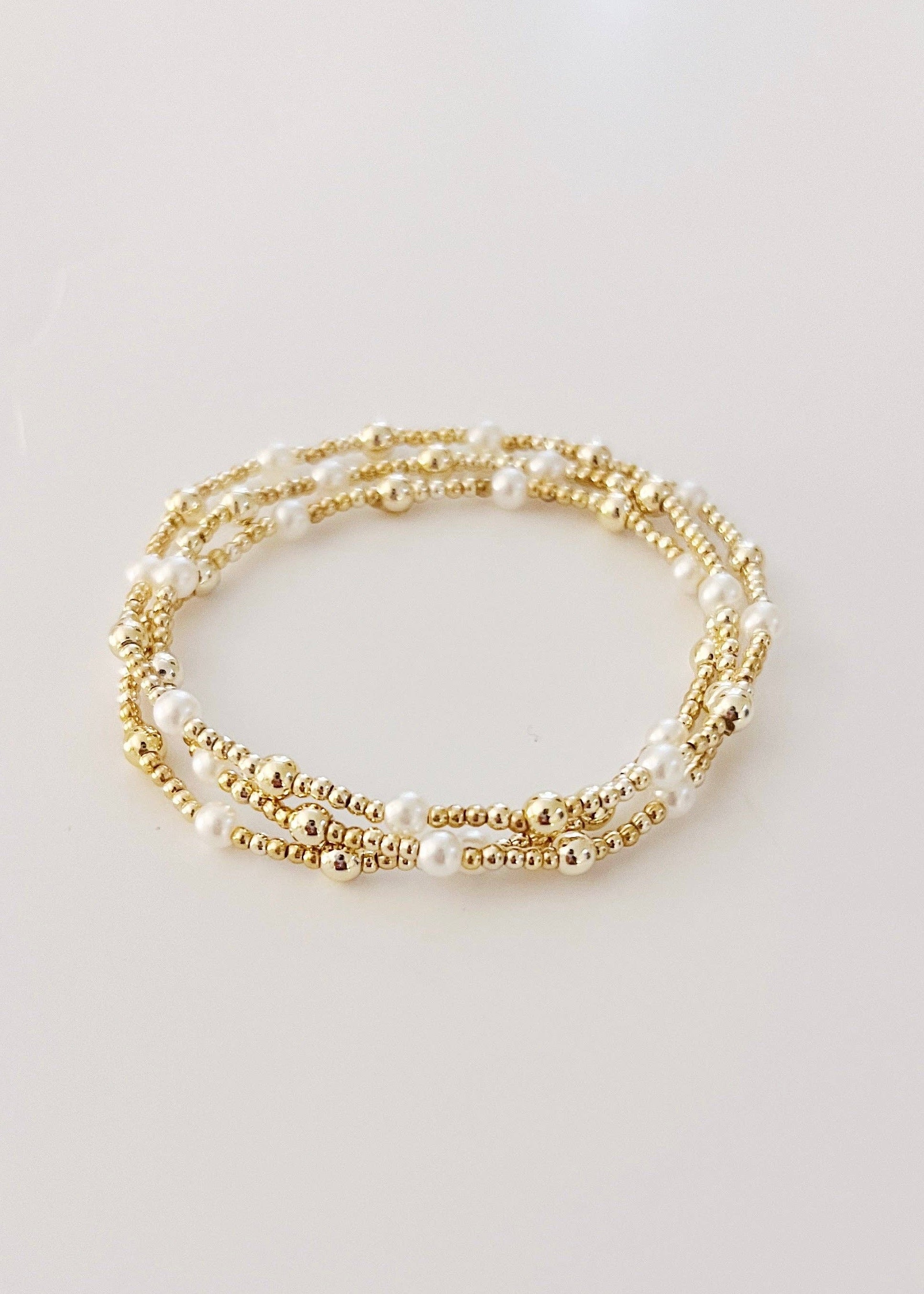 gold and pearl beaded bracelet women's boutique jewelry